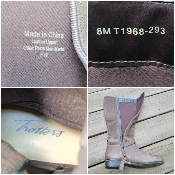 Vintage 90s y2k Brown Leather Suede Buckle Knee High Tall Equestrian Riding Boot - Picture 7 of 8